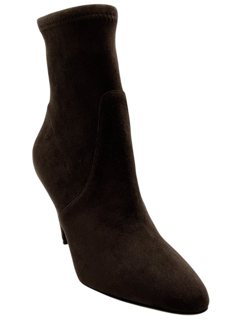 Casadei Brown Stretch Suede Sock Booties